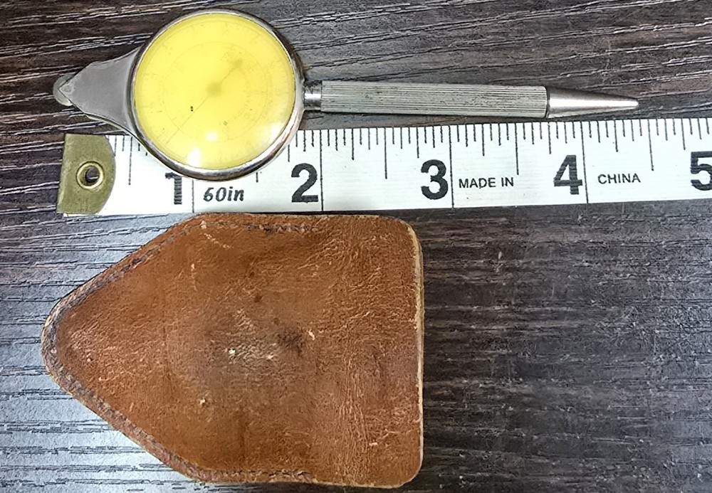 4½" German Opsimeter Map Measure Compass Adjustable Pencil Leather Case Nautical