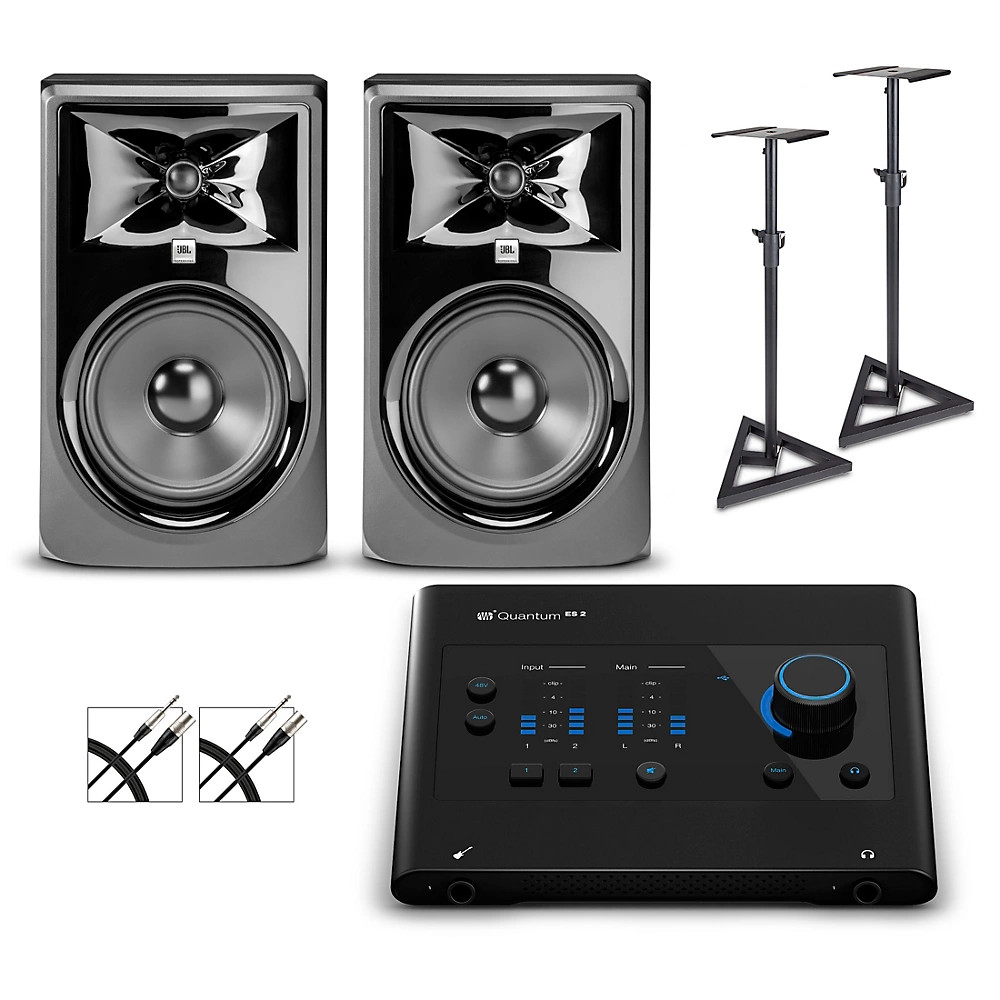 PreSonus Quantum ES4 Audio Interface w/JBL Studio Monitors/Cables/Stands 308MKII