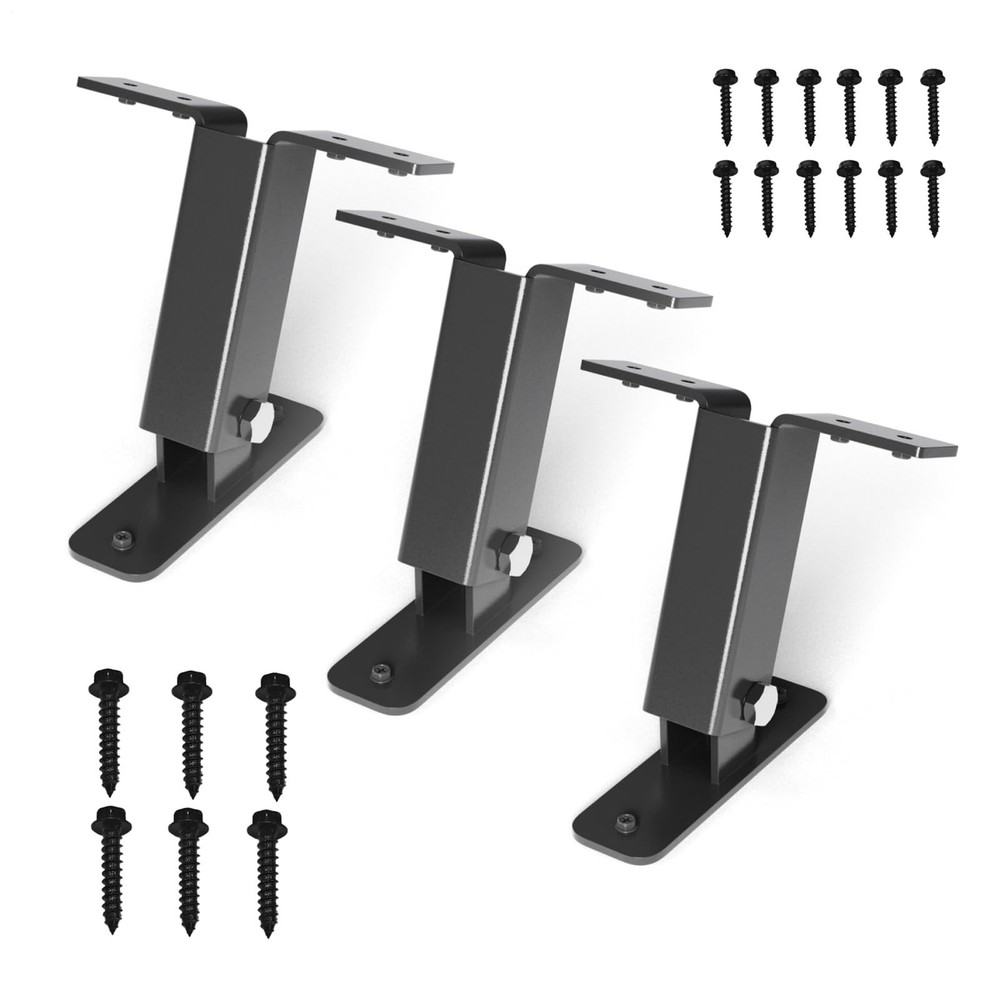 3pcs Heavy Duty Roof Riser Brackets Kit, Adjustable Angle Pergola Brackets Black
