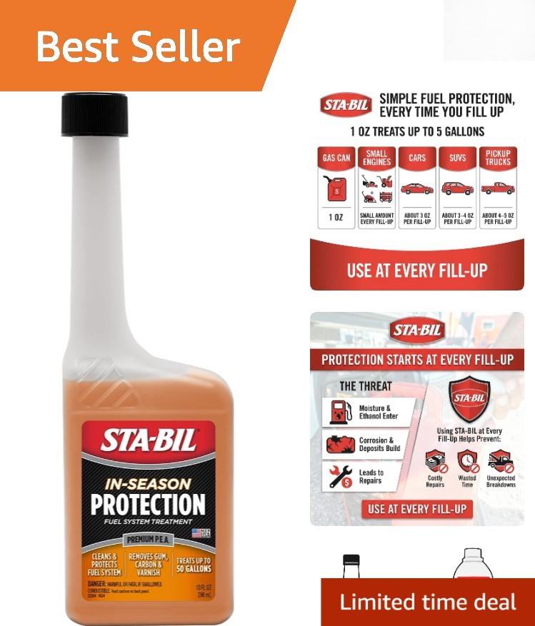 10 Fl. Oz All-in-One Fuel Cleaner & Stabilizer | Enhances MPG & Engine Longevity