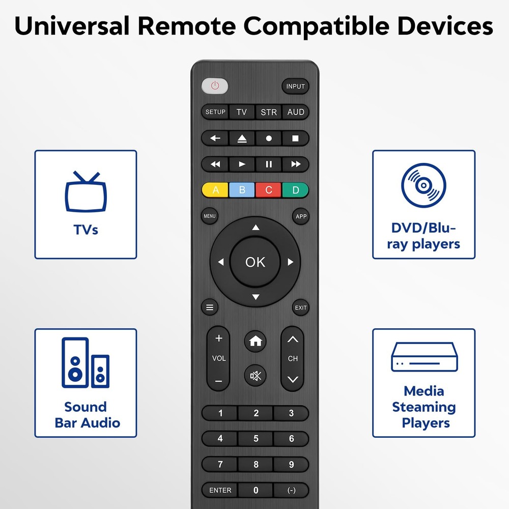 Universal-TV-Remote-Control Compatible with Black