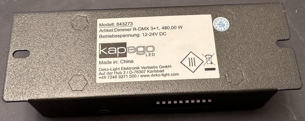 LED DMX Decoder (Controller / Dimmer) Kapego R-DMX 3+1 - New