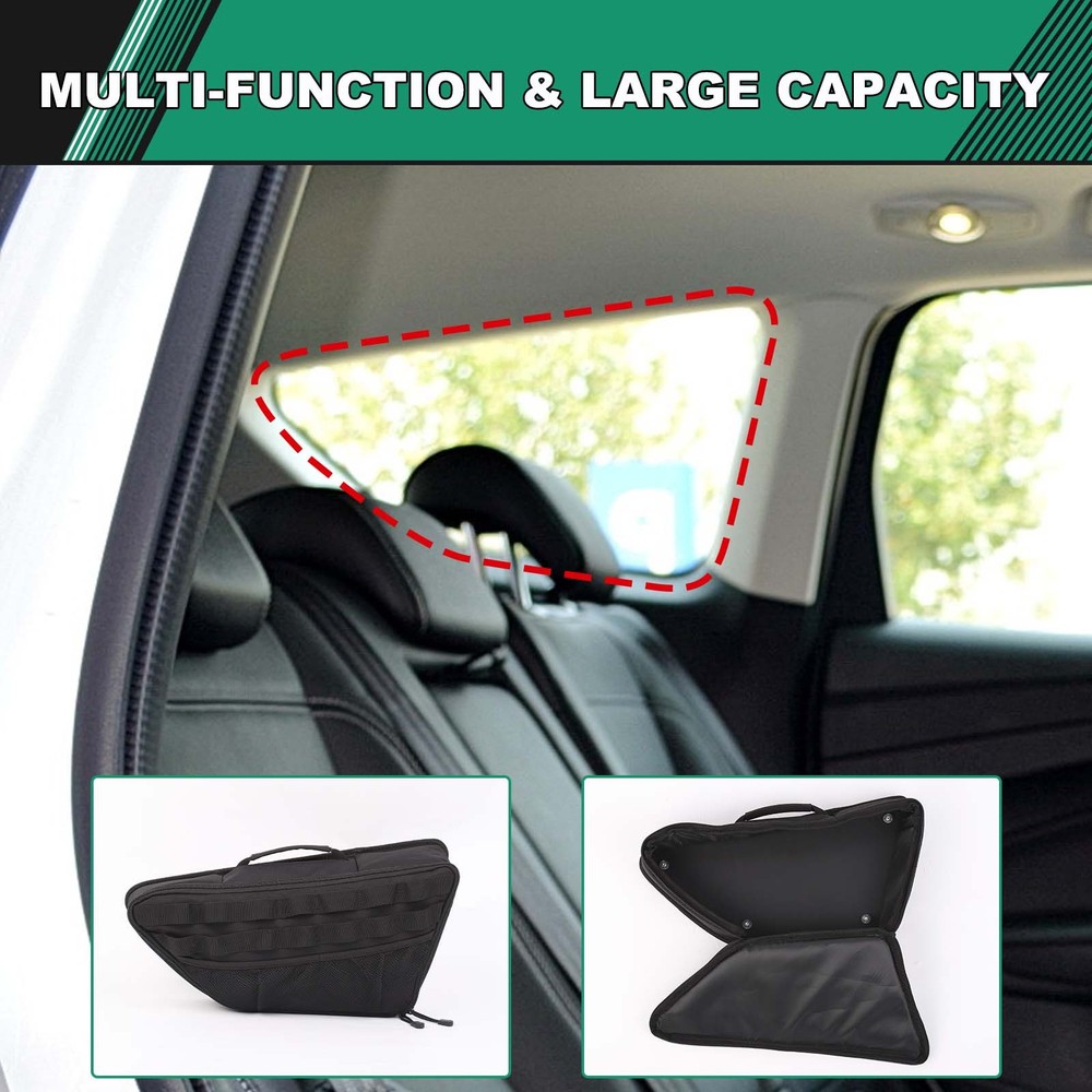 2PCS Black Tailgate Window Package Bag For Ford Kuga 2013-2020