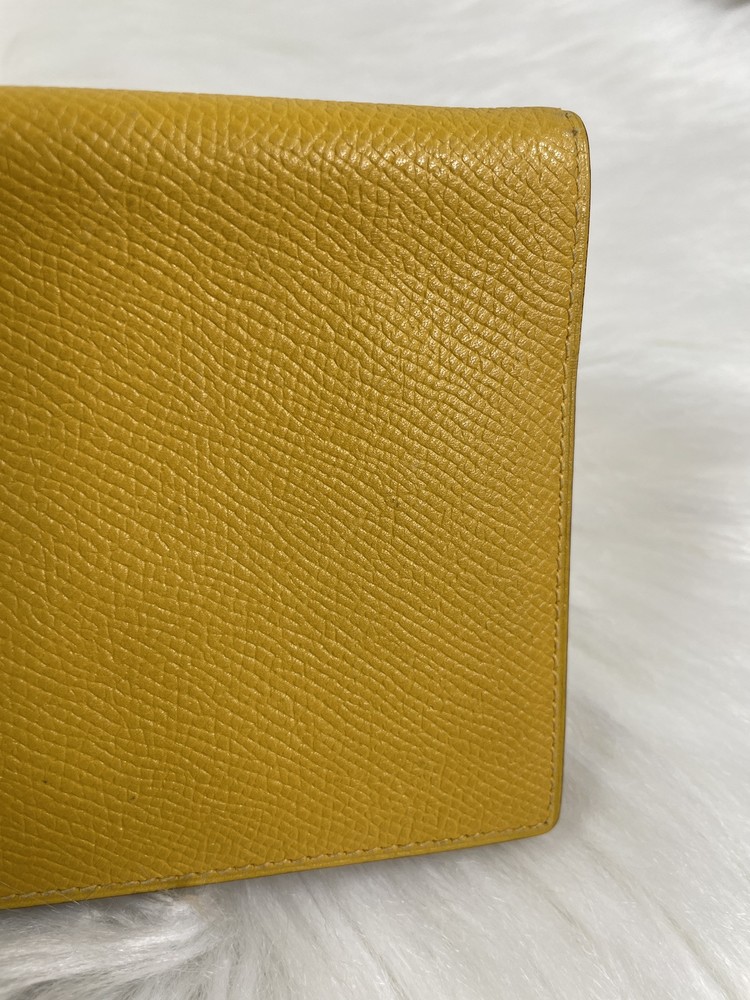 Hermes Notebook Cover Yellow Leather With Blue Notebook Authen