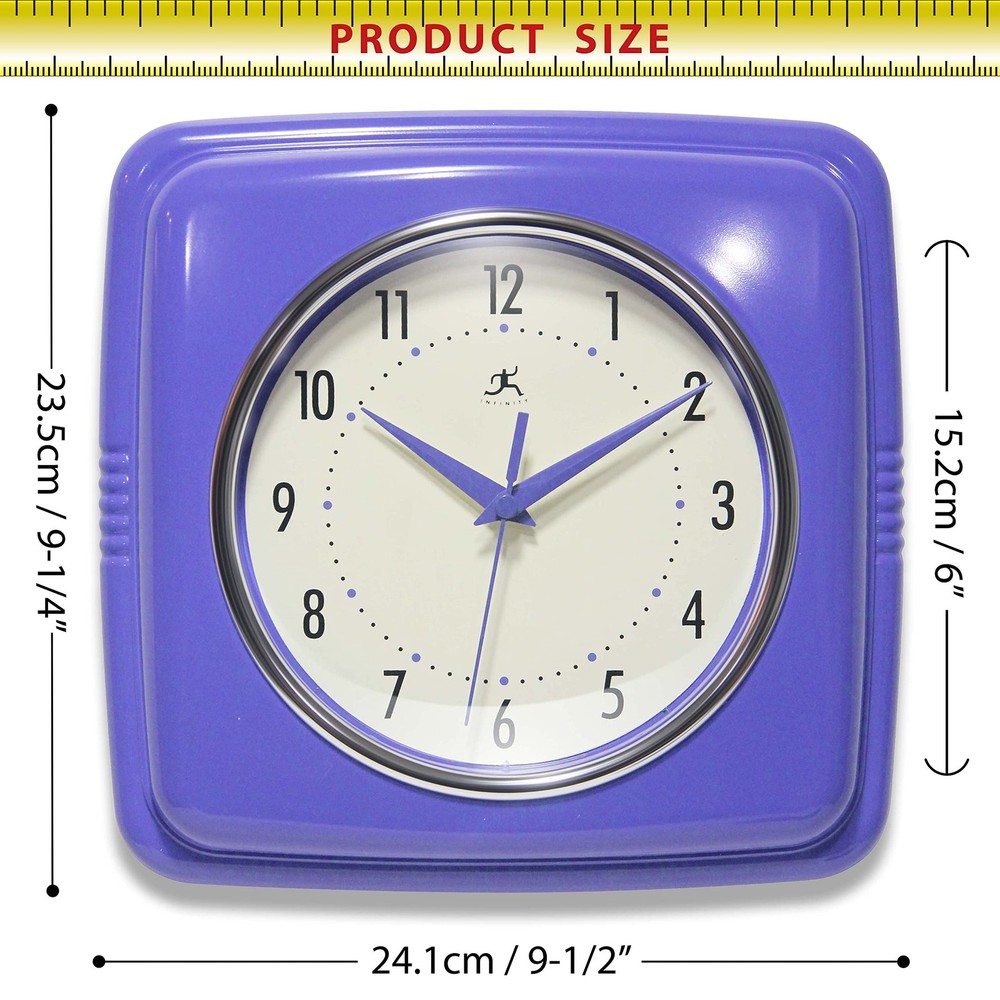 Infinity Instruments Retro Square Veri Periwinkle Plastic 9.25-inch Analog Wa...