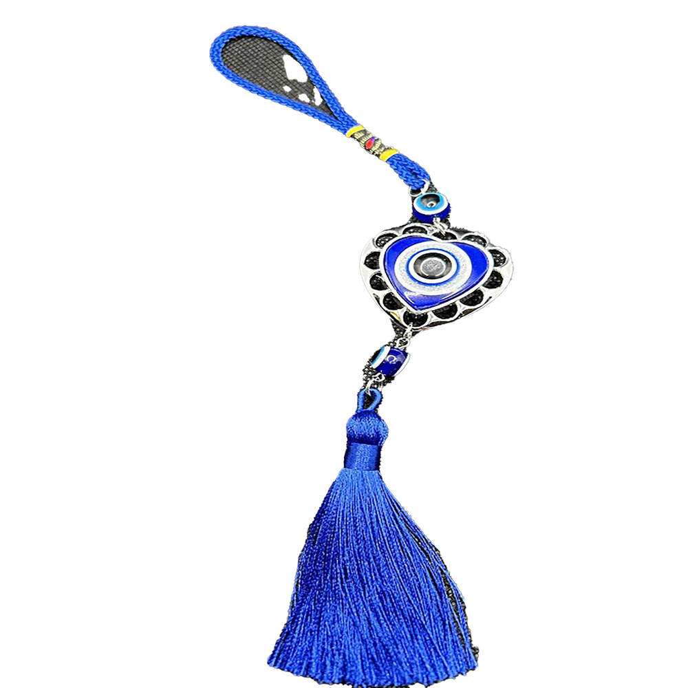 Blue Evil Eye Heart Car Hang