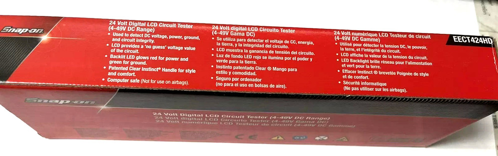SNAP ON TOOLS 24 V Digital Display Circuit Tester 4-49 V DC Range EECT424HD +