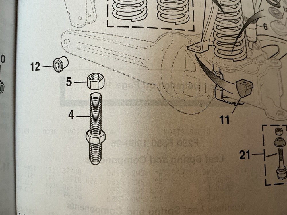 1980-96 Ford -150 Bronco 4x4 Coil Spring Stud