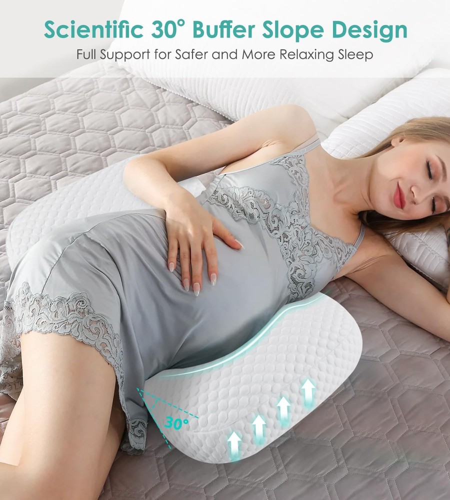 Pregnancy Pillow Cooling for Sleeping, Detachable and Regular, All White