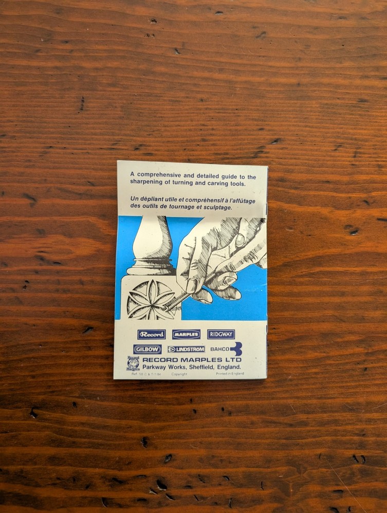 Vintage Marples Wood Chisel Sharpening Guide