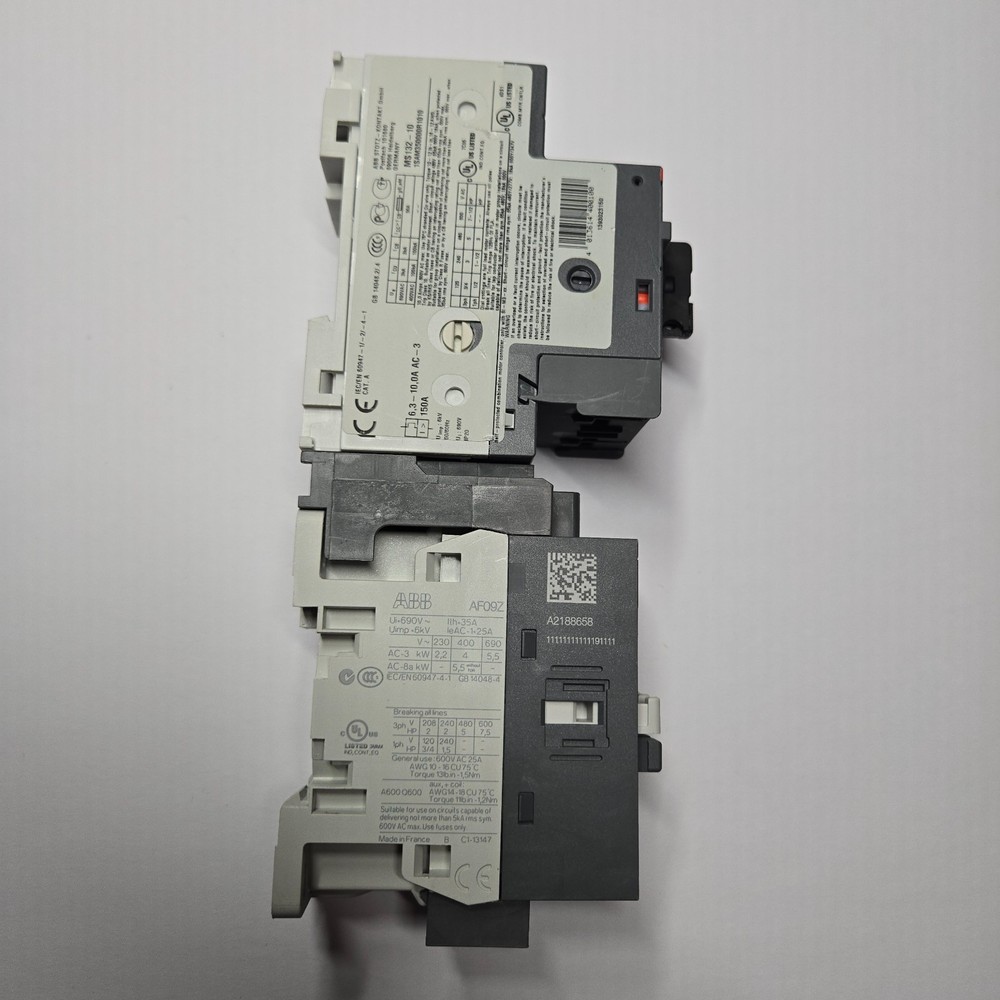ABB Motor Starter Assembly - MS132 Manual Protector (6.3-10A) + AF09Z-30-10