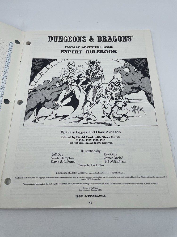 D&D Dungeons & Dragons Expert Rulebook Expert Rules #2 1981 TSR