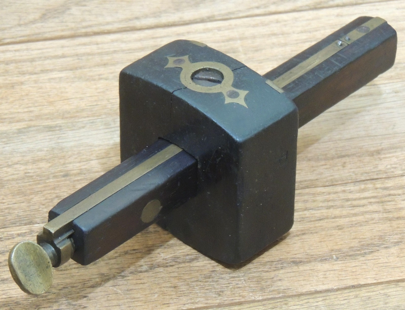 MARPLES & SONS SHEFFIELD ROSEWOOD/BRASS MORTISE GAUGE-ANTIQUE HAND TOOL-MARKING