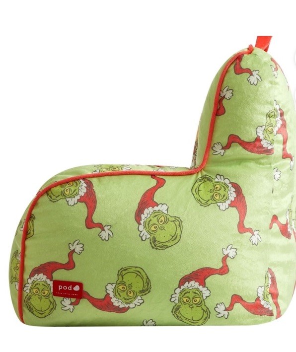 Grinch 18" Toddler Square Beanbag Chair, Green