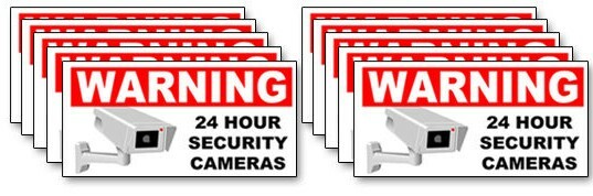 SECURITY CAMERA Stickers - SECURITY CAMERA IN USE - Warning Decals 5" (8x-20x)
