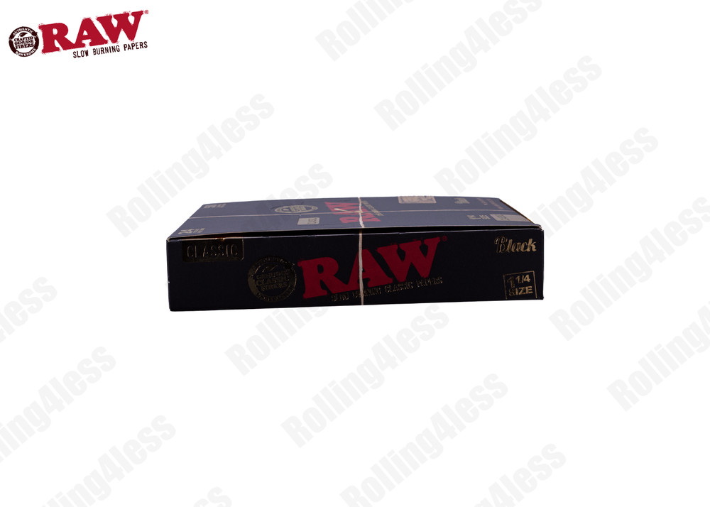 AUTHENTIC Raw Classic Black 1 1/4 Unrefined Rolling Papers 24 Packs