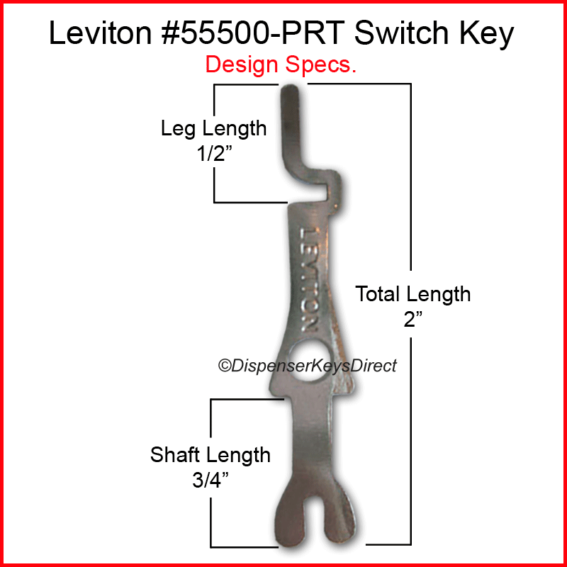 Leviton #55500-PRT - Tamper Proof Electrical Switch Key - (24/pcs - Bulk Pack)