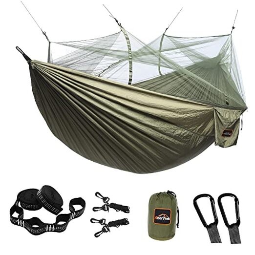 Camping Hammock with Mosquito Net, Double & Single Lightweight Portable