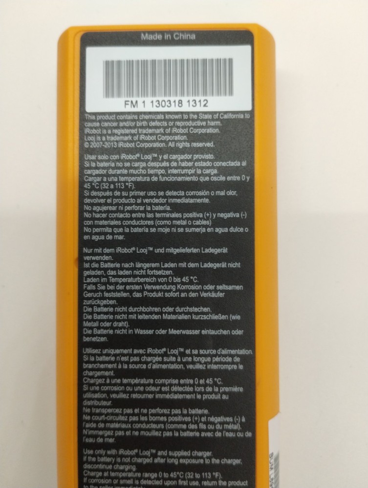iRobot Looj Orange Replacement Battery & Grip Control Part for Gutter Cleaner