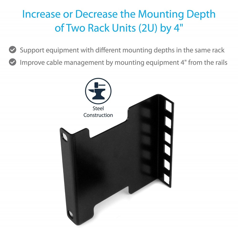 StarTech Rail Depth Adapter Kit for Server Racks - 2U