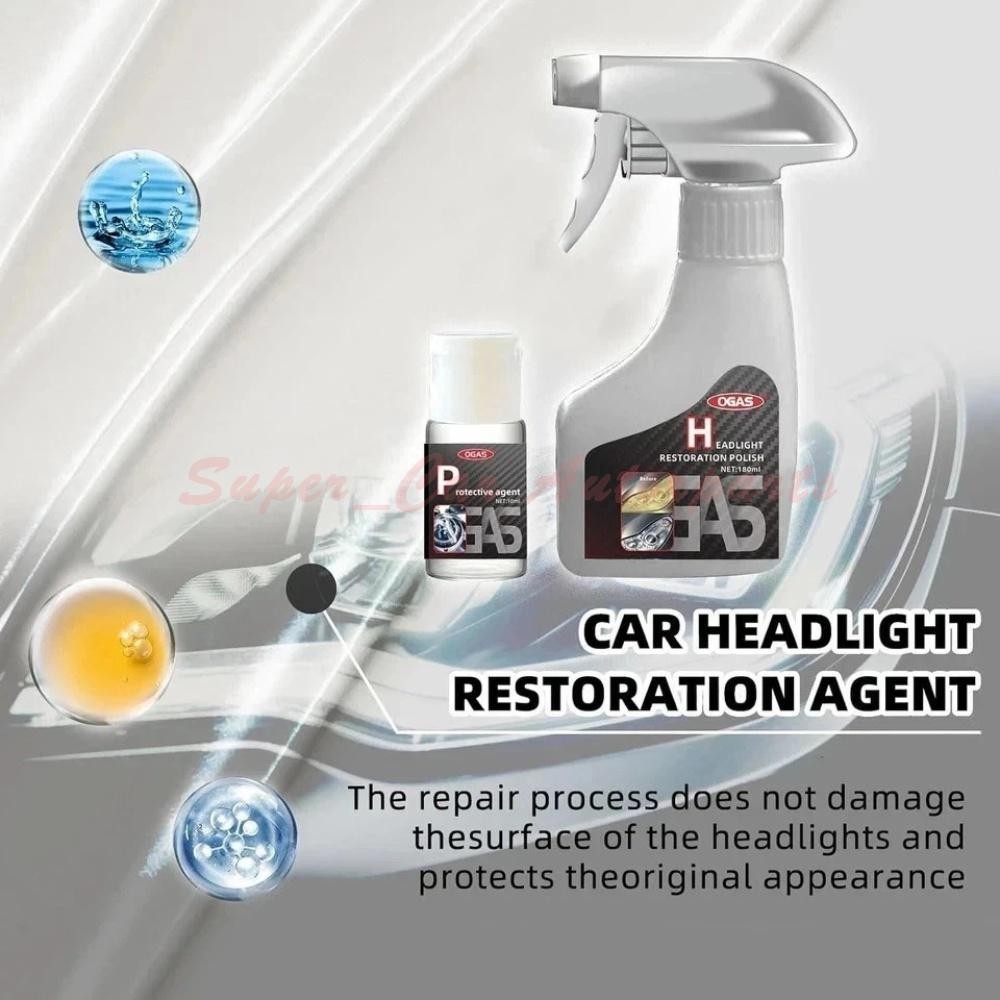 Automotive Headlamp Restoration Fluid Kit 180ml Headlight Polishing Cleaner 2026