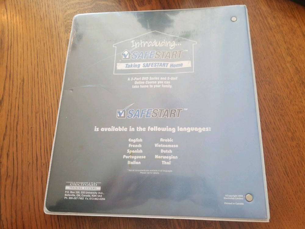 SafeStart Safety Awareness Office Training Program Binder 2nd Edition