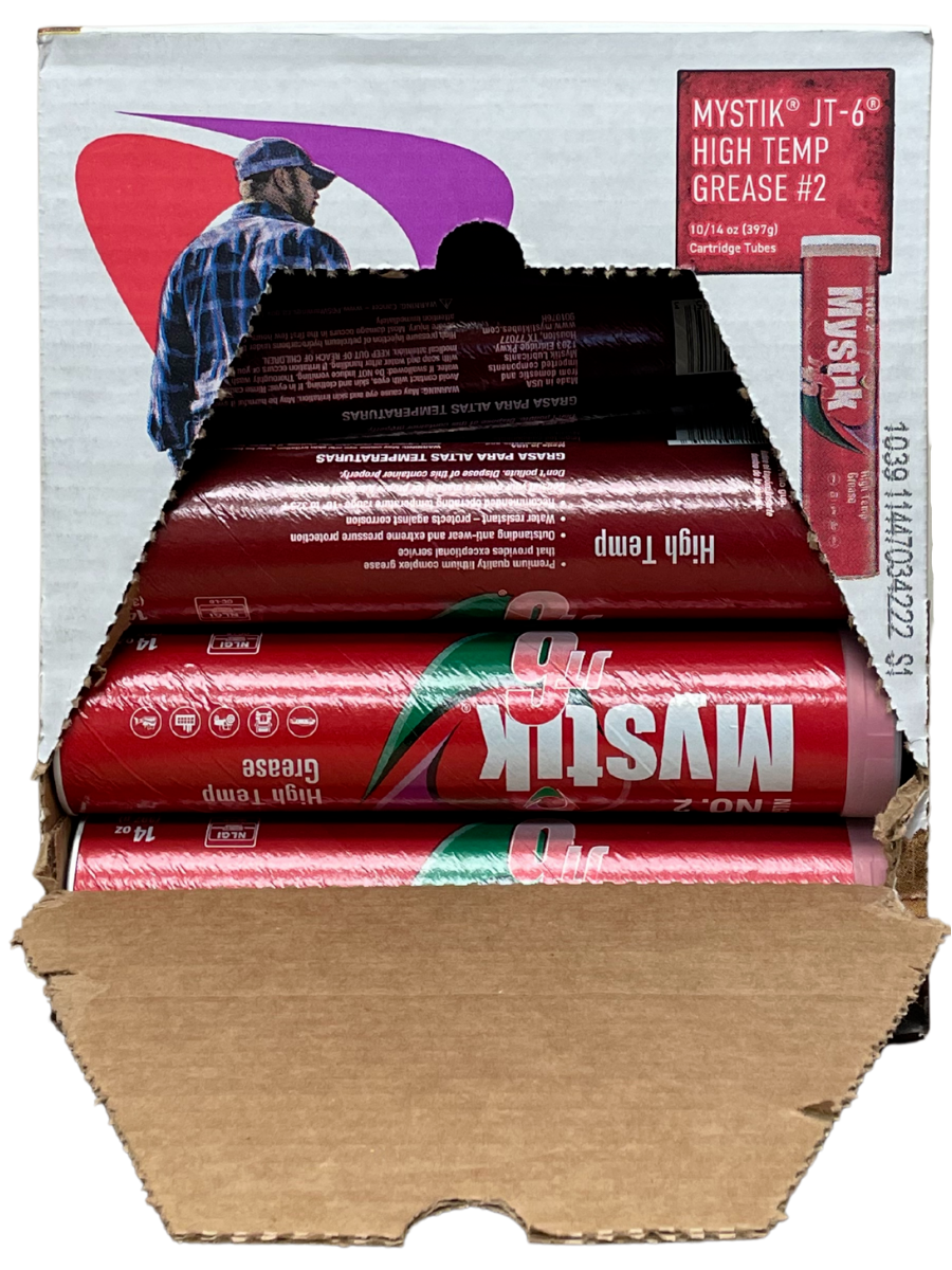 10 Pack Mystik JT-6 Hi-Temp #2 Grease; NLGI GC-LB Red No.2; (10) 14oz tubes