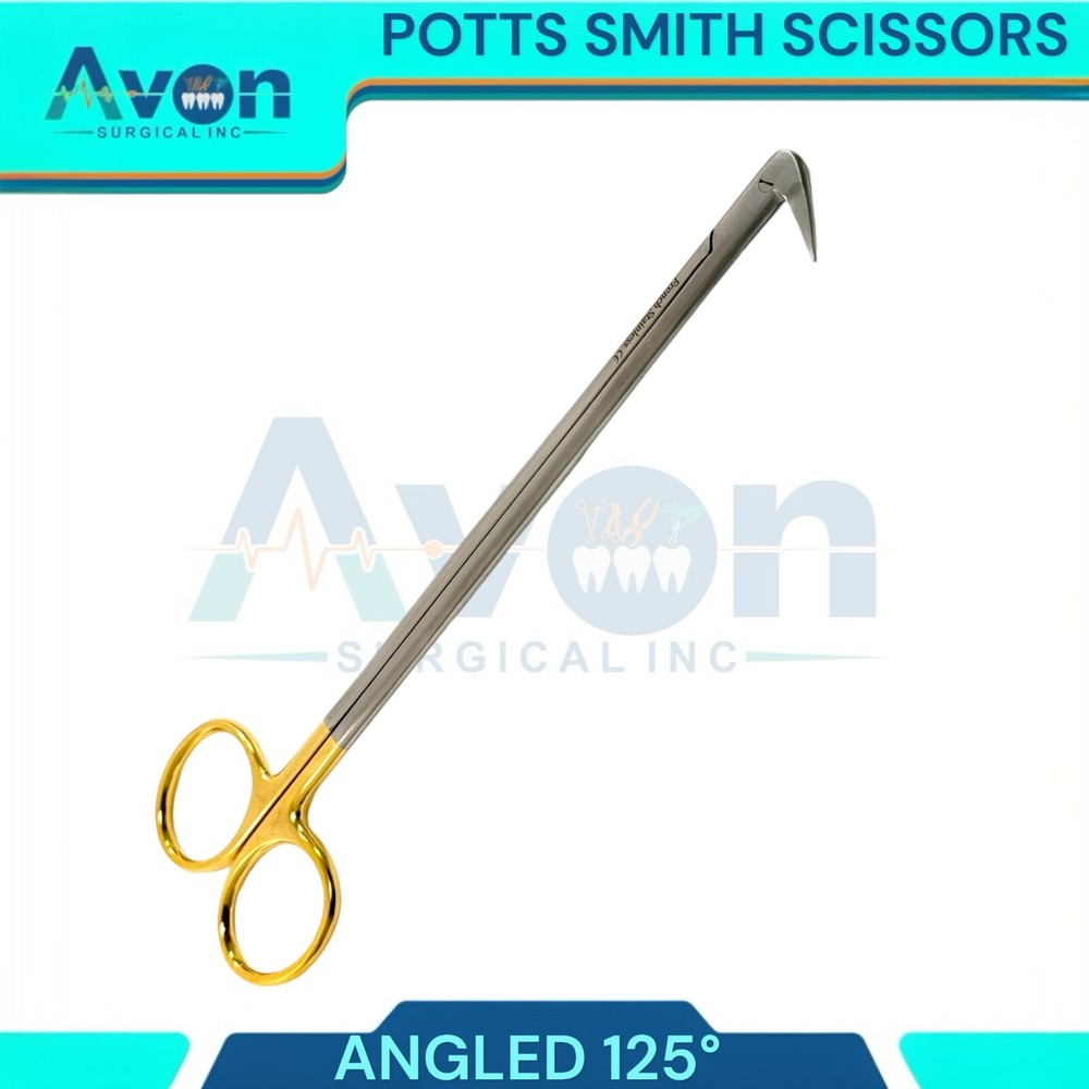 3pcs Set - Potts Smith Vascular Scissors, 25°, 90°, 125°, Angled Blades, Sharp