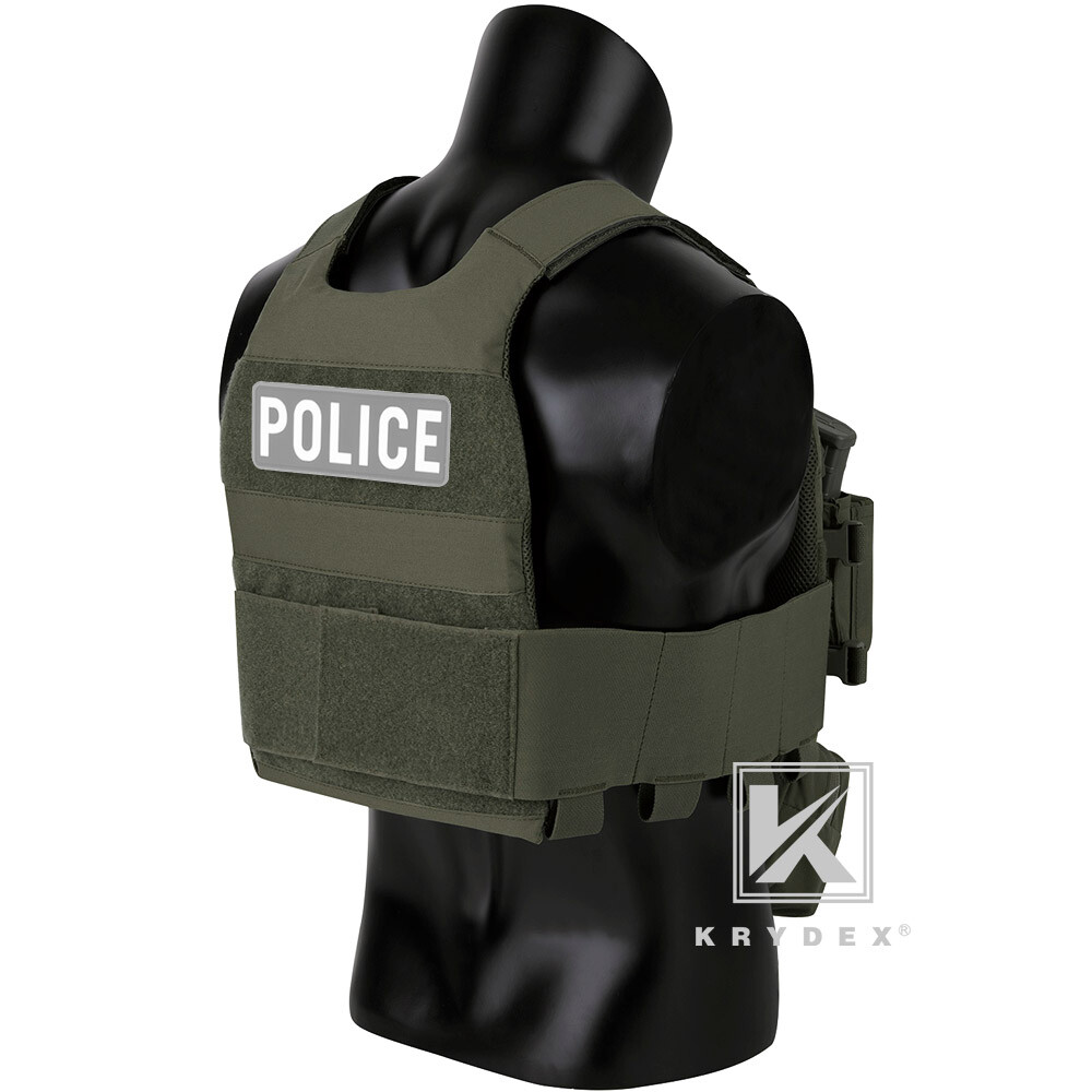 KRYDEX Low Vis Slick Armor Plate Carrier & Tactical Placard Holder & Drop Pouch