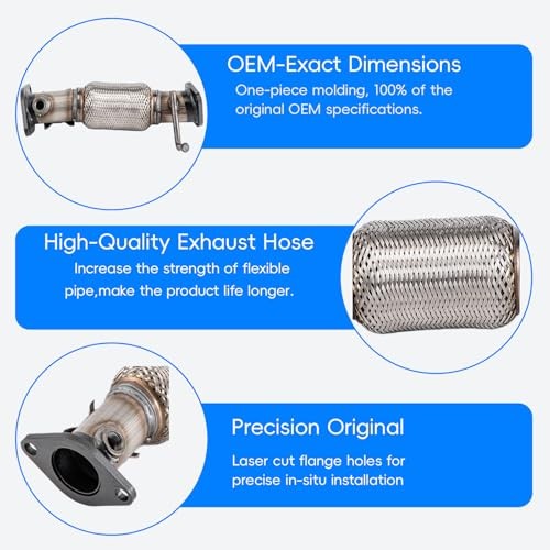 Stainless Steel Exhaust Flex Pipe Fit For 2010 for Forte / Forte Koup 2.0L,2.4L