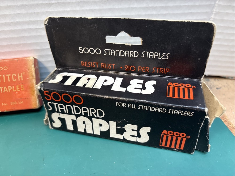 Various Brands VINTAGE STAPLES Different Sizes Open 6 Boxes