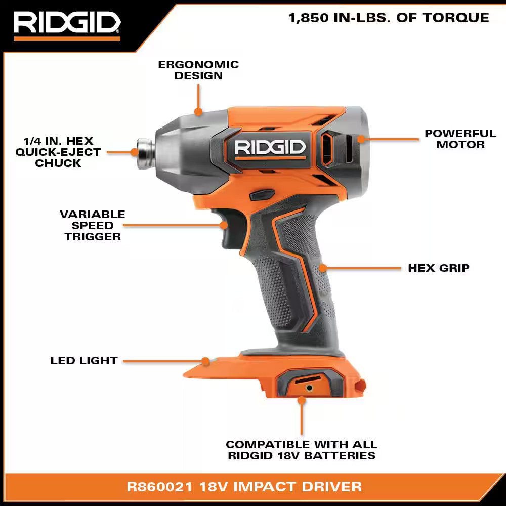 18V Cordless 1/4 In. Impact Driver (Tool Only)