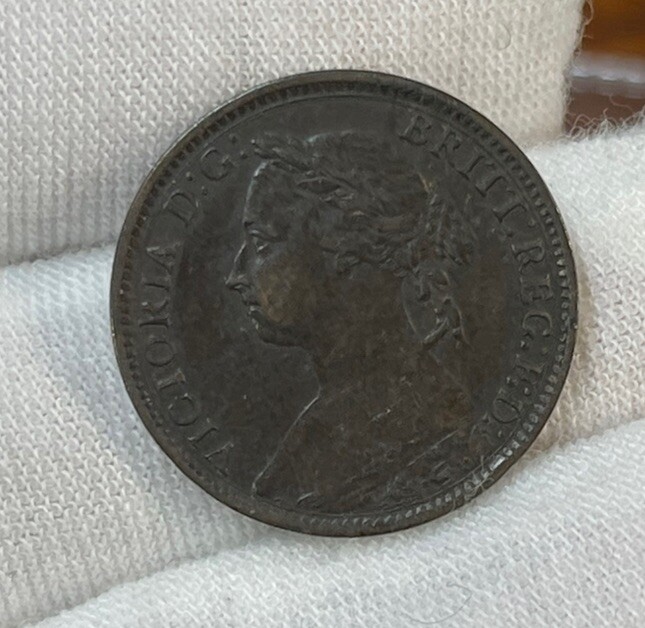 1884 Great Britain One Farthing Coin