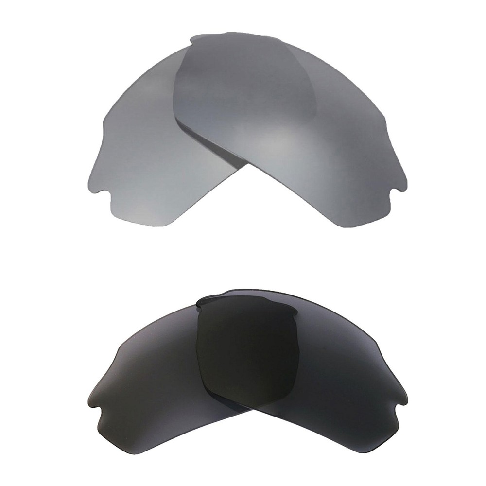 Walleva Two Pairs Polarized Lenses For Smith Parallel Max - Titanium + Black