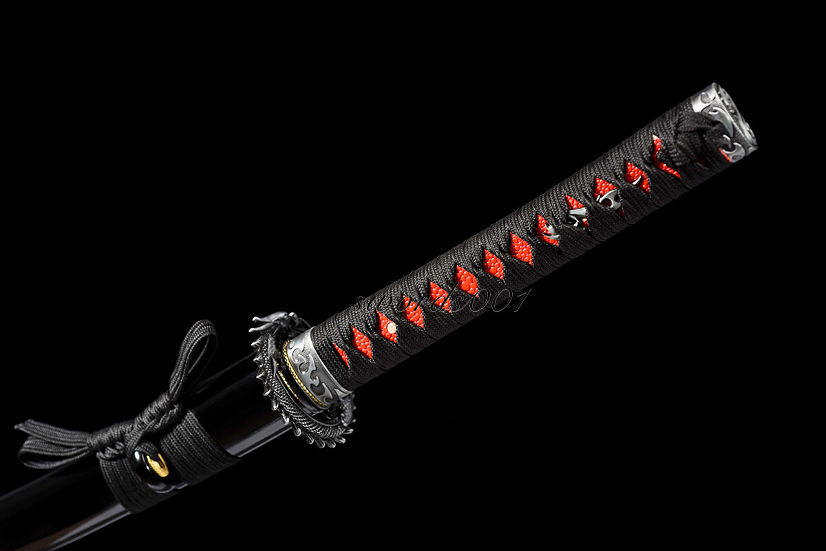Handmade Black Blade Japanese Samurai Katana Sword 1095 High Carbon Steel Sharp
