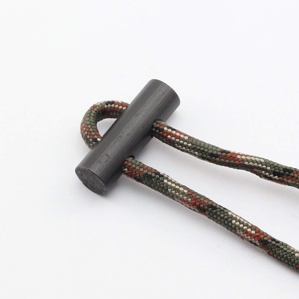 Small Ferro Rod Survival Drilled Flint Fire Starter with Toggle Hole for