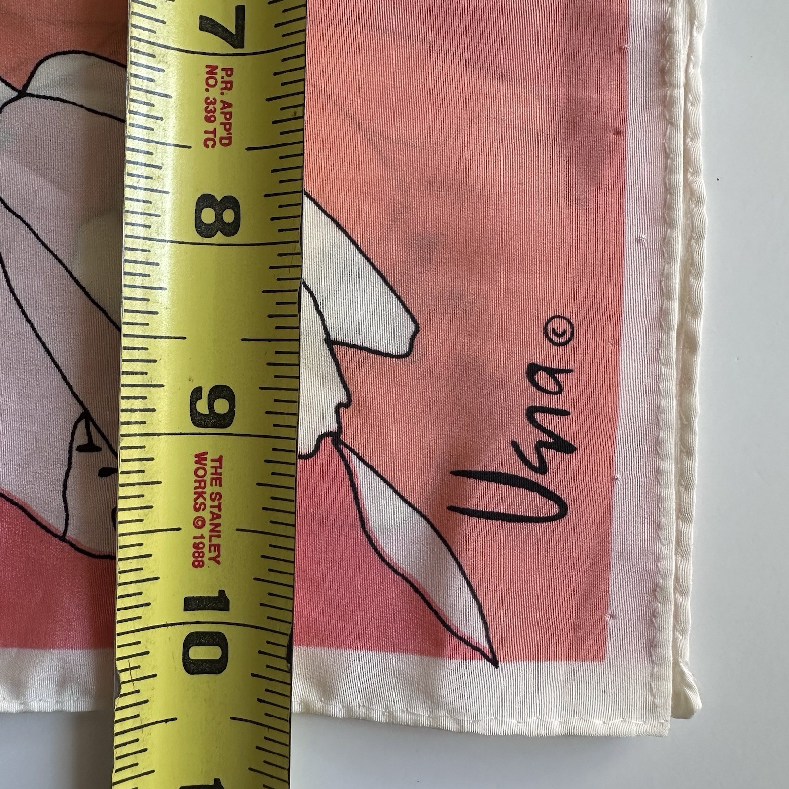 Vintage Vera Neumann Silk Scarf Spring Tulips Ombré Pink Tagless 10.5” X 40”