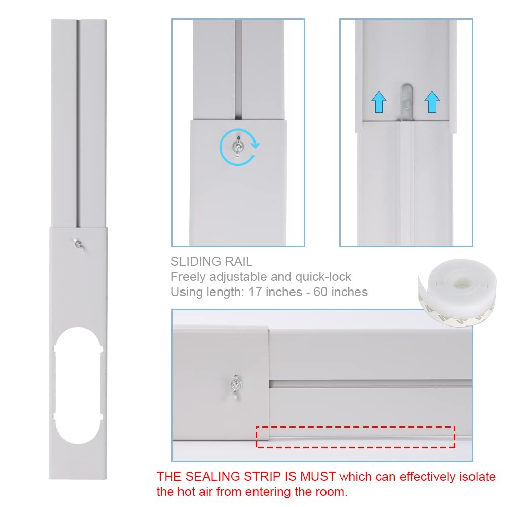 Portable Air conditioner Window Kit, Adjustable Vertical/Horizontal Sliding W...