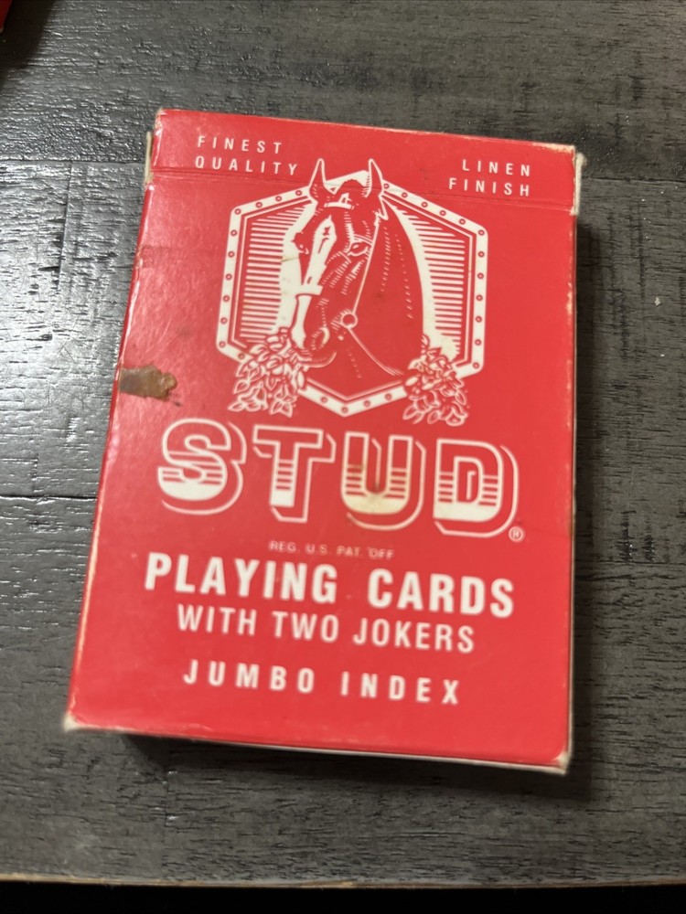 Stud Playing Card Red Deck Poker Size Linen Finish Distribute Walgreens Complete