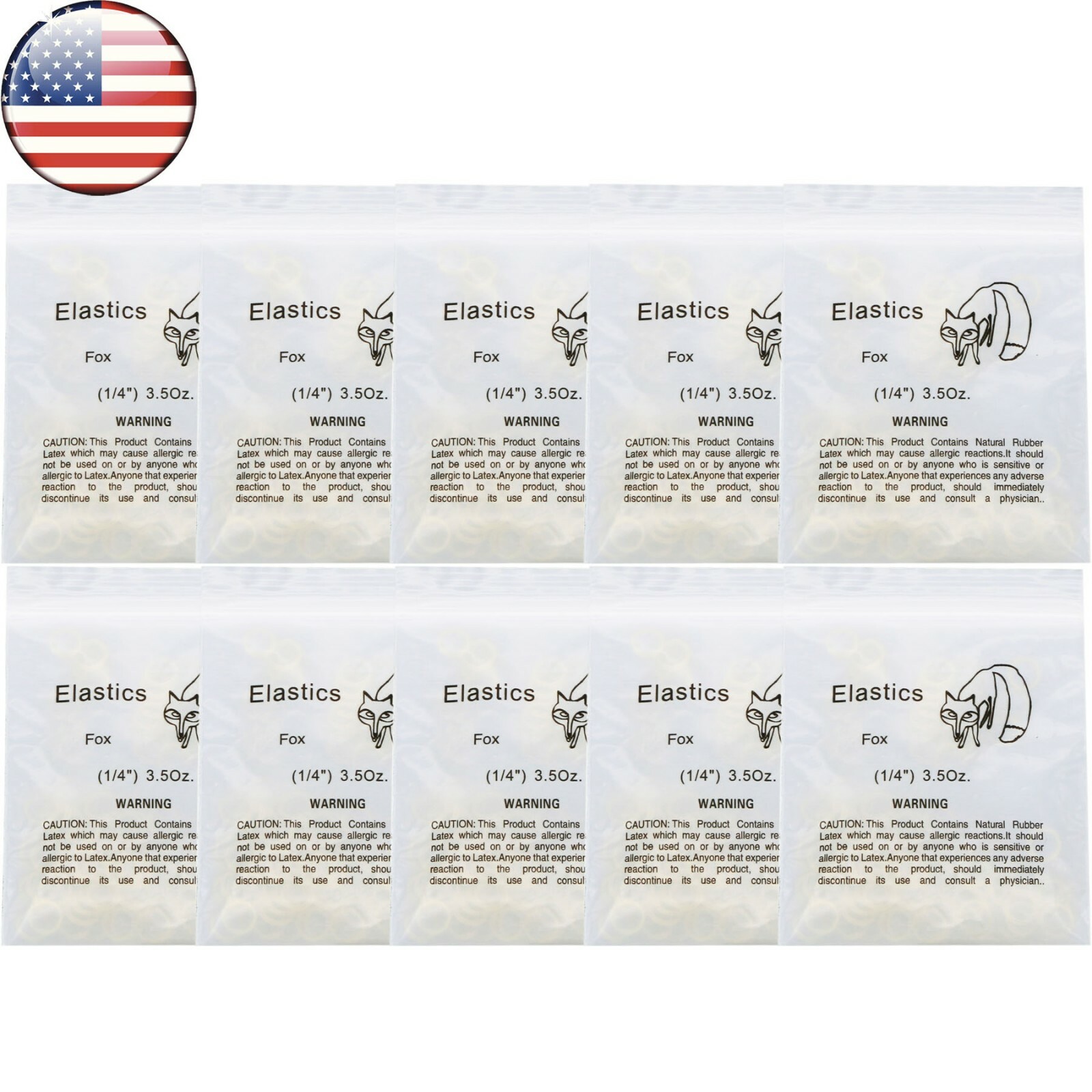 US Dental Orthodontic Rubber Bands Ortho Elastics Latex Braces 3.5,5.0,6.5 OZ