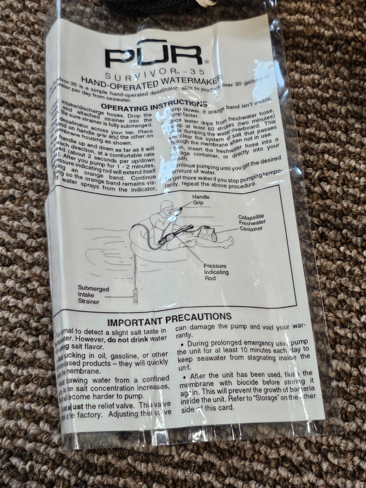 Katadyn Recovery Pur Survivor 35 Watermaker Reverse Osmosis Desalinator