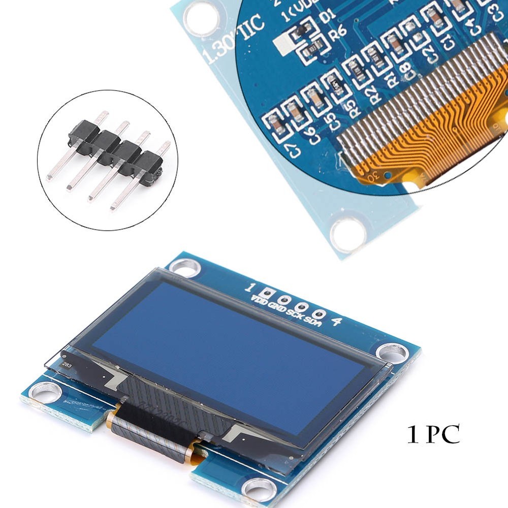 1.3" White OLED LCD 4PIN Display Module IIC I2C Interface 128x64 for d