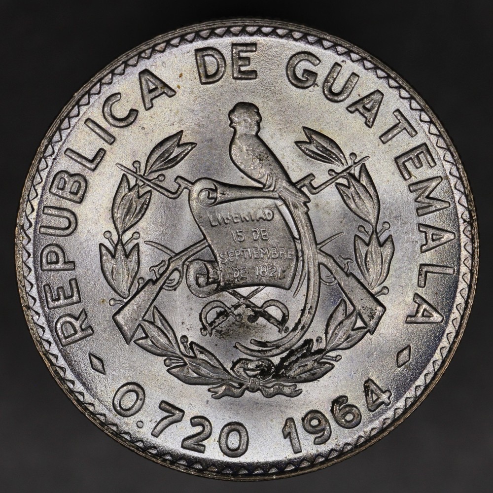 1964 Guatemala Silver 10 Centavos Uncirculated