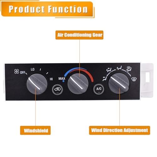 A/C Heater Control Switch Panel Without Rear Window Defogger Replacement for