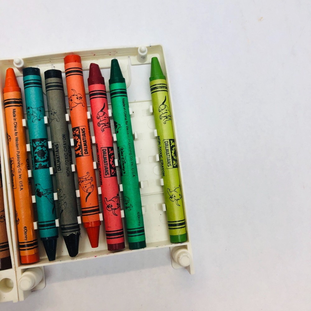 Vintage Disney 101 Dalmatians Crayons w/ Sharpener *Some Missing READ* BIN J