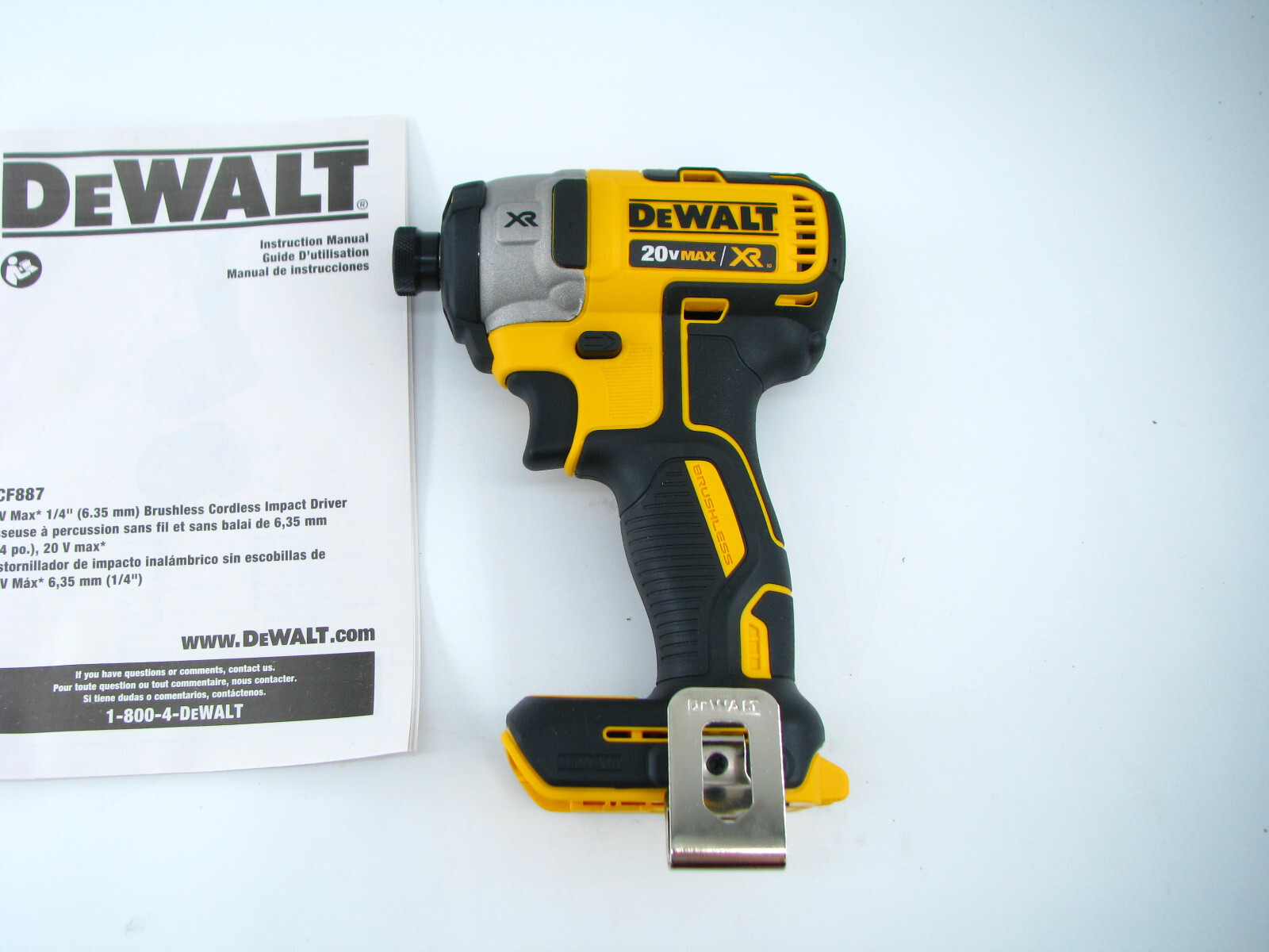 New DEWALT DCF887B 20V MAX XR Brushless 1/4" Inch Impact Driver 20 volt 3 speed