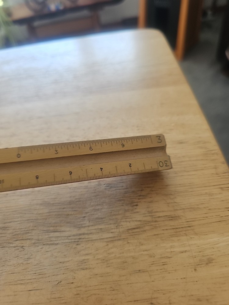 Vtg Post U.S. ST'D Architectural Scale Ruler Genuine Boxwood Engine Divided