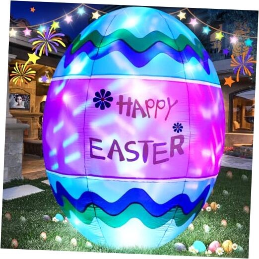 6FT Easter Egg Inflatable Outdoor Yard Decoration Build-in LED 6FT Easter eggs