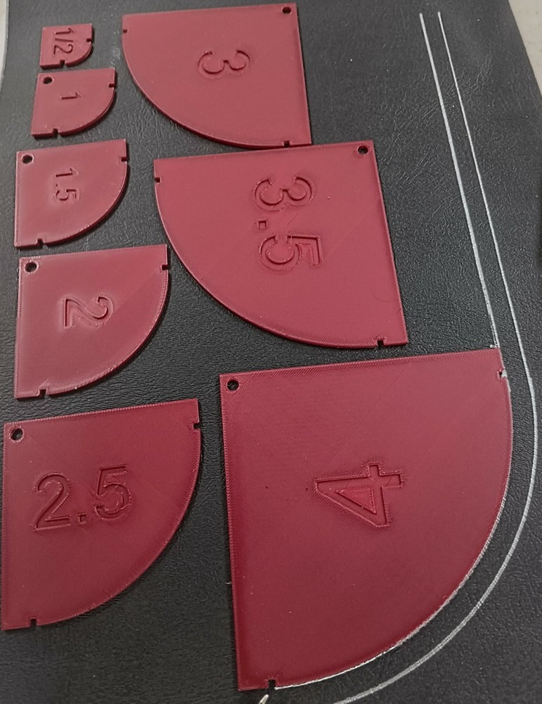 Precision Radius Gauge Set for Upholstery Pattern Design (0.5" – 4")