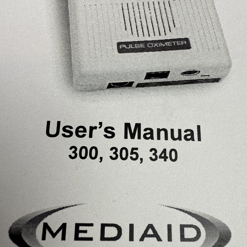 MediAid Model 340 Pulse Oximeter With Instructions- No Cords - New Untested